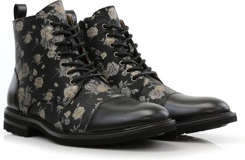 Vista 7 de Polar Fox Brooke MPX806061 - Botas Chukka de lana y cuero con cordones y cierre de cremallera