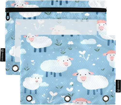 Vista 12 de Linda bolsa de lápices de bailarina para carpeta de 3 anillos, 2 bolsas para lápices con cremallera, estuche transparente con cremallera para Ballet