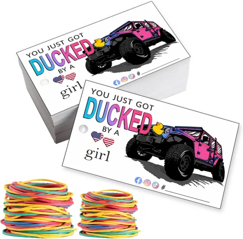 Vista 7 de You've Been Ducked You Just Got Ducked By a Car Girl Tarjeta de juego de pato de pato Etiqueta de tarjeta de pato Paquete de 50