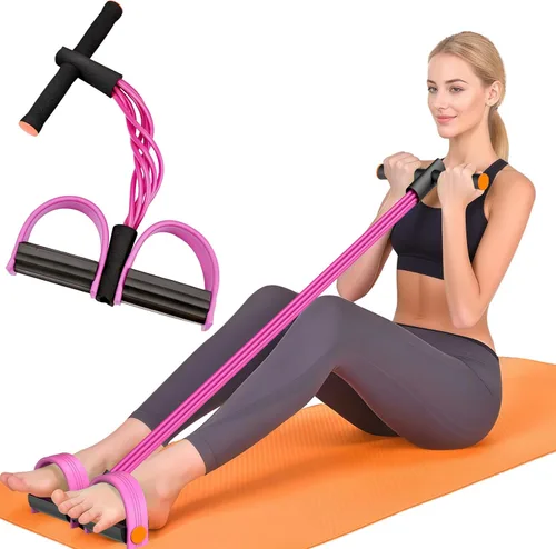 Vista 11 de Resistance Bands with Handles, 6-Tube Elastic Pedal Resistance Band for Working Out, Durable Natural Rubber Exercise Bands, Multifunction Exercise