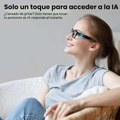 Vista 8 de Gafas de cámara para vlogging y computadora, lentes inteligentes de filtrado de luz azul con grabación de 1080P, manos libres y vista previa