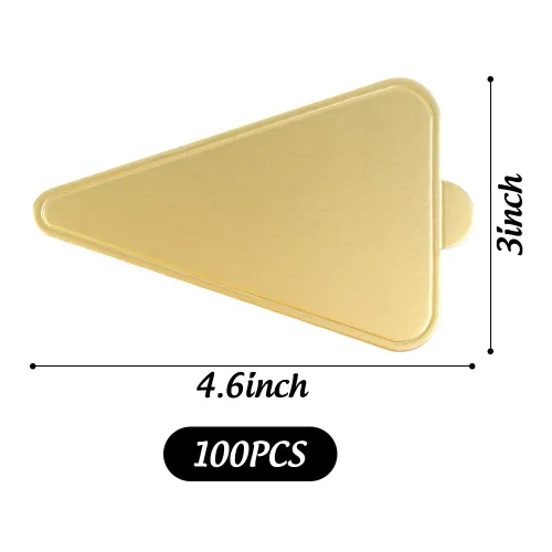 Vista 2 de HANSGO Bases triangulares para tartas, 100 piezas de mini tablero de pastel de mousse, cartones para postres, bandejas de exhibición de postres