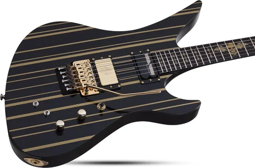 Vista 4 de Schecter Synyster Gates Custom-S - Negro con rayas doradas