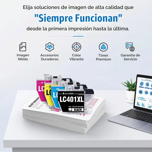 Vista 7 de LC401XL LC401 - Cartuchos de tinta compatibles con Brother MFC-J1010DW
