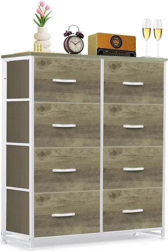 Vista 20 de Cómoda de 7 cajones para dormitorio, tela organizadora de almacenamiento Marrón