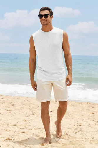Vista 3 de Camisas de entrenamiento para hombre, camisetas de entrenamiento perfectas para culturismo, camisetas sin mangas para gimnasio