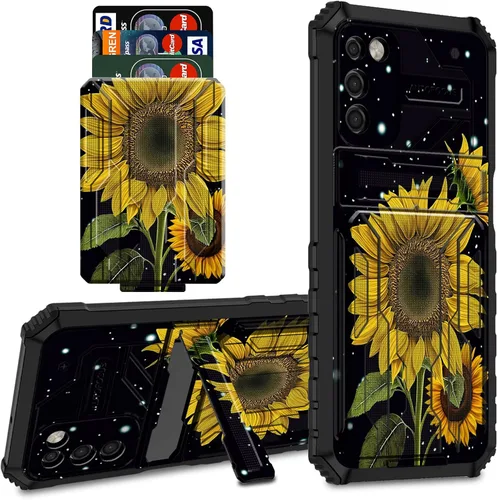 Vista 33 de Funda para teléfono Samsung Galaxy A03S Galaxy A03S Funda tipo cartera con tarjetero y soporte de doble capa de PC duro TPU suave cubierta