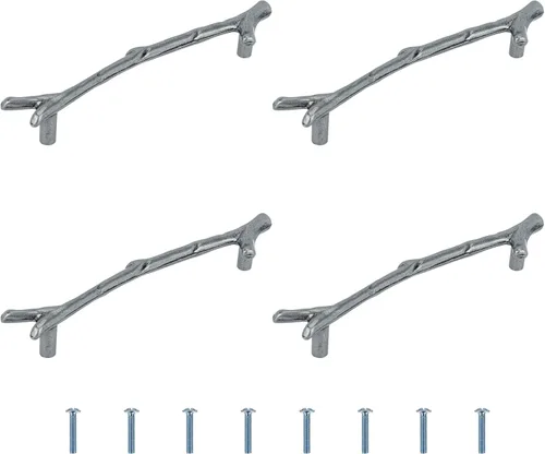 Vista 10 de Gartful Asas para bandeja de resina, paquete de 4 manijas de metal con forma de ramas de 4.724 in con juego de tornillos para molde de silicona