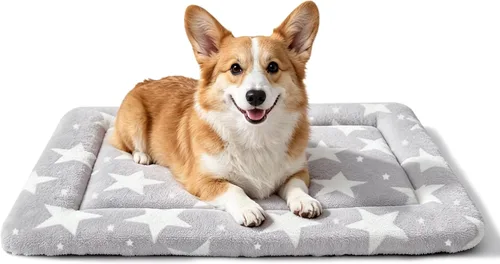 Vista 61 de Tapete de cama para perro, almohadilla reversible para jaula de perro con alfombrilla lavable y espuma suave, cama plana para mascotas para perros