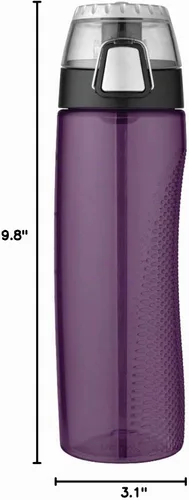 Vista 2 de Thermos Tritan botella de hidratación con medidor, 24 onzas, Púrpura profundo Violeta intenso