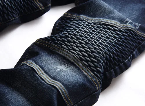 Vista 7 de AITITIA Jeans de motociclista de ajuste regular para hombre