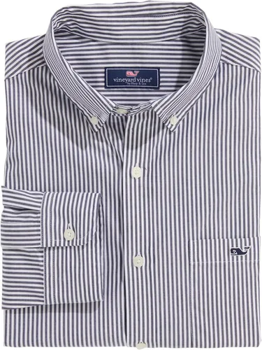 Vista 2 de vineyard vines Camisa de rayas de popelina elástica para hombre
