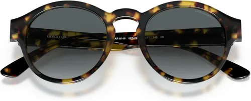 Vista 5 de GIORGIO ARMANI Woman Sunglasses Yellow Havana Frame, Light Blue Gradient Grey Lenses, 50MM