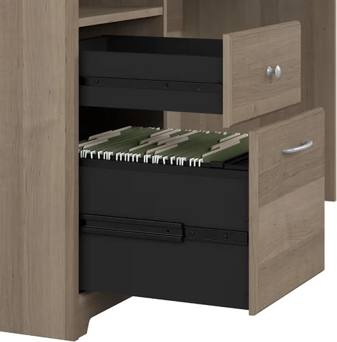 Vista 5 de Bush Furniture Cabot - Escritorio para computadora con gabinete, 72 W, gris ceniza