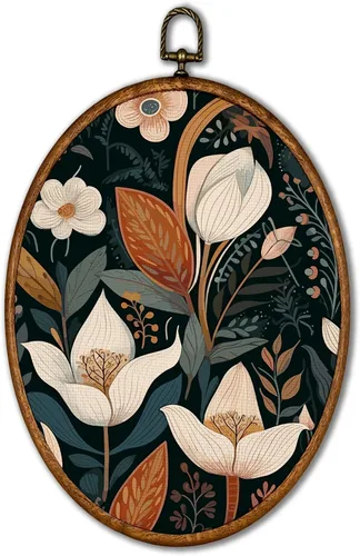 Vista 11 de KSDUT Arte de Pared con Pájaros - Chinoiserie Neutral Arte de Pared Moderno de Mediados de Siglo Marco de Lienzo Colgante Impresiones, Paisaje