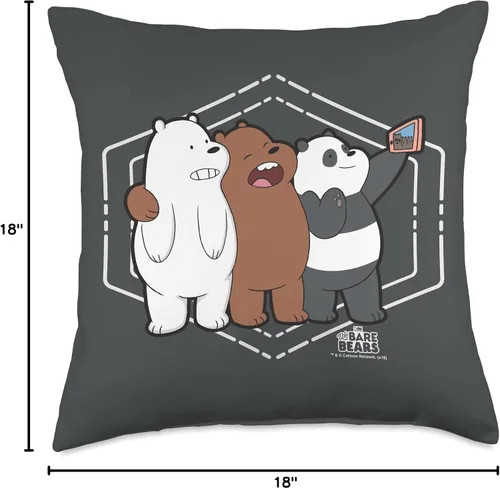 Vista 4 de We Bare Bears - Almohada para selfie, 18.0 x 18.0 in, multicolor