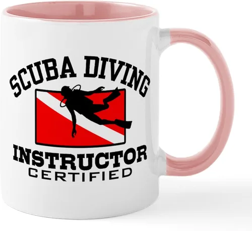 Vista 27 de CafePress Scuba Flag Diver Taza de café de cerámica de 11 oz (11.0 fl oz)