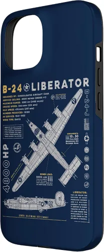 Vista 2 de iPhone 15 B-24 Liberator Consolidated Aircraft B24 Bomber Vintage Case