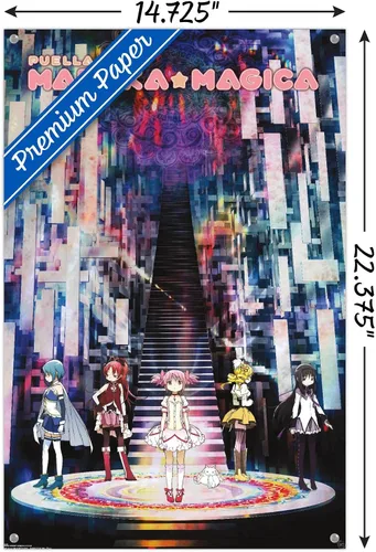 Vista 3 de Trends International Puella Magi Madoka Magica - Póster de pared, 14.72 x 22.37 pulgadas, paquete de póster premium y alfiler
