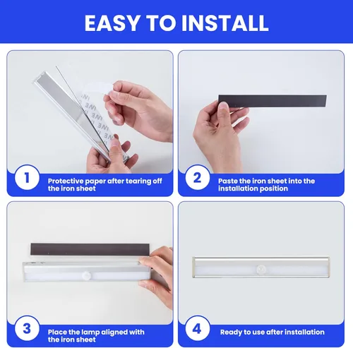 Vista 6 de Seagenck Luces inalámbricas para autocaravanas, barra de luces con sensor de movimiento alimentada por batería, para cámper, remolque, viajes