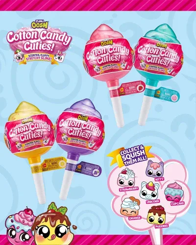 Vista 3 de Oosh – Slime de Cotton Candy Cuties perfumado, esponjoso y elástico, con juguete coleccionable de Cuties