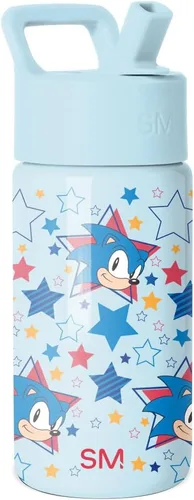Vista 43 de Simple Modern DC Comics Batman - Botella de agua para niños con tapa con pajilla, vaso aislado de acero inoxidable de 14 onzas para niños, vaso a