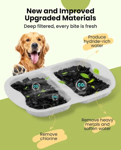Vista 4 de ONEISALL Fuente de agua para perros grandes, de 7 litros/230 onzas/1.8 galones, fuente de acero inoxidable súper silenciosa con triple filtración