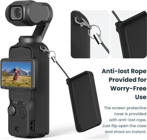 Vista 6 de Funda protectora de silicona para DJI Osmo Pocket 3 Funda de silicona Funda protectora Handheld Gimbal Action Camera Accesorios (negro)