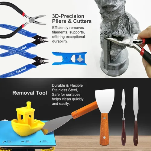 Vista 3 de Kit de herramientas de impresora 3D de 82 piezas con estuche, herramientas de impresión 3D con accesorios de herramienta de desbarbado, kit