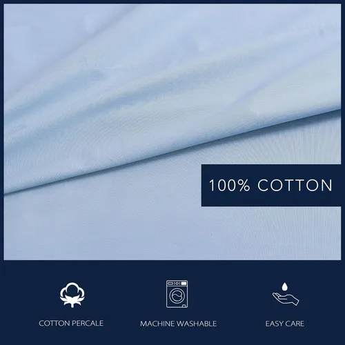 Vista 4 de Nautica - Sábanas Twin XL, Juego de Ropa de Cama de Percal de Algodón, Completamente Elastizadas, Esenciales Ideales para Dormitorio