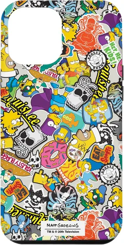 Vista 25 de Funda de collage de pegatinas para iPhone 14 Pro Max de Los Simpson