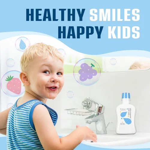 Vista 3 de oh care Enjuague bucal para niños, P113+, péptido, anti caries, enjuague bucal sin alcohol para dientes y encías, higiene bucal segura para recién