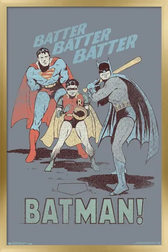 Vista 18 de Trends International DC Comics - Póster de Batman - Robin - Superman - Batter Wall Poster, 14.725 x 22.375 pulgadas, versión enmarcada de madera