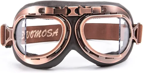 Vista 15 de Gafas Vintage para Motocicleta Antivaho y Antiimpacto Protección UV Gafas de Aviador Piloto, Adulto Carreras Voladores Equitación Arena y Polvo