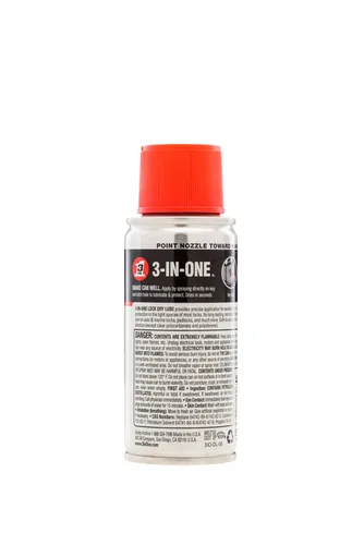 Vista 4 de 3-IN-ONE Lubricante Seco para Cerradura, 2.5 OZ Great on Automotive, Commercial Locks, Padlocks, Home Locks, Anti-Corrosion, Safe on Metal, Wood