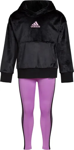 Vista 2 de adidas Conjunto ajustado de 2 piezas de forro polar sedoso con capucha para niñas