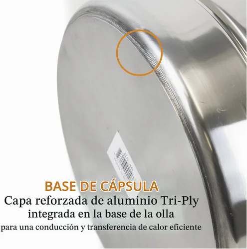 Vista 4 de GasOne - Olla de acero inoxidable de 8 galones, preperforada, 4 piezas, 32 cuartos de galón, parte inferior de tres capas para elaboración