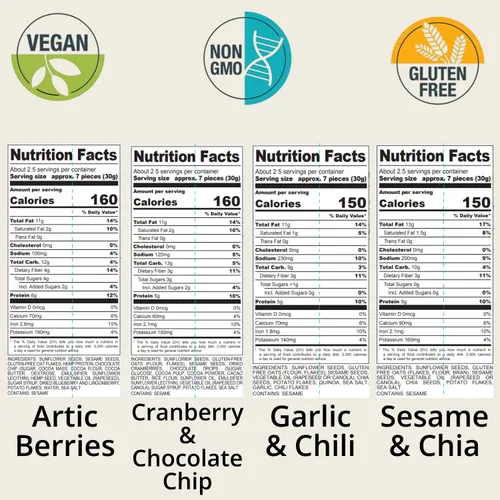 Vista 2 de ROSTEN SeedBoost - Galletas de semillas (paquete de 8), veganas, sin OMG, sin gluten (2.5 onzas cada una)