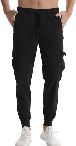 Vista 2 de Surenow Pantalones deportivos ligeros para hombre, de secado rápido, pantalones de senderismo para entrenamiento, pantalones deportivos para hombre