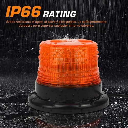 Vista 7 de Luz estroboscópica LED, 12V-24V ámbar 40 luces LED de advertencia intermitentes de seguridad con cable magnético y recto de 16 pies para vehículo