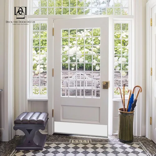 Vista 4 de Deck The Door - Placa protectora para puertas - Acento elegante y protección duradera - Aluminio anodizado - Incluye autoadhesivo fácil - 6x28