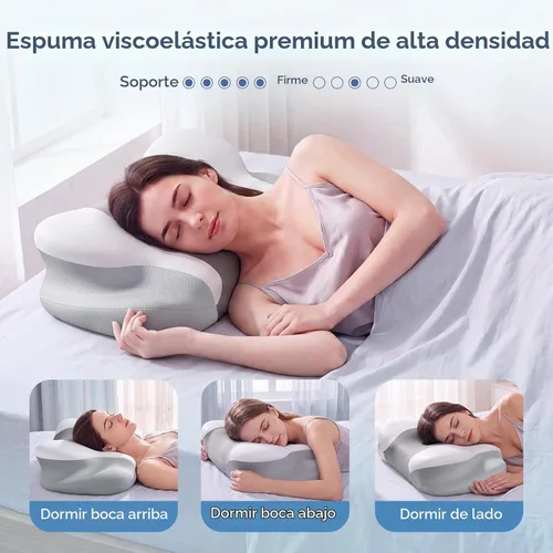 Vista 6 de Cervical Pillow for Neck and Shoulder Pain Relief Ergonomic Contour Pillow Gray