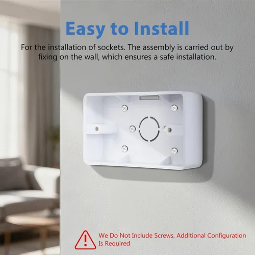Vista 6 de Baluue Caja de salida de montaje en superficie, caja eléctrica ABS de una sola banda para interruptor de superficie de pared y receptáculo, extensor