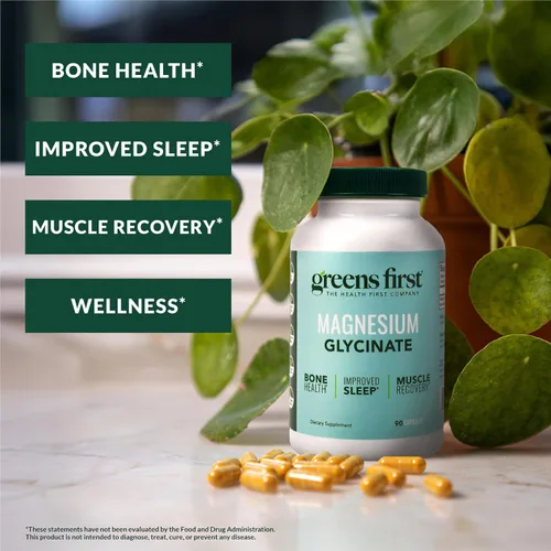 Vista 2 de Greens First Suplemento de glicinato de magnesio – puede apoyar la salud del corazón, la salud muscular y apoyar el metabolismo – Mejor tasa