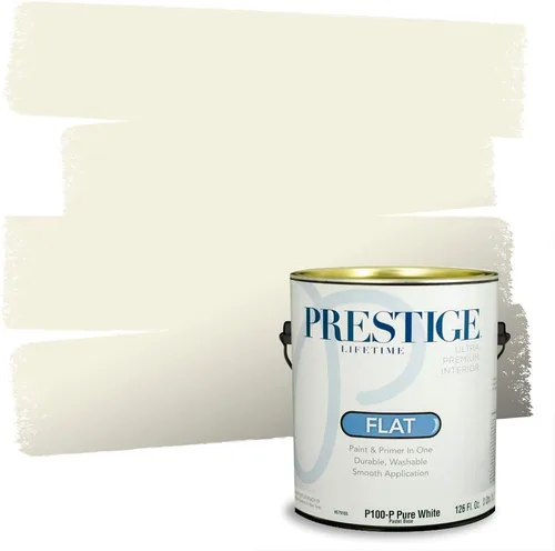Vista 13 de PRESTIGE Pinturas de pintura exterior e imprimación en uno, 1 galón, plano, combinación comparable de Benjamin Moore* Manzanilla*