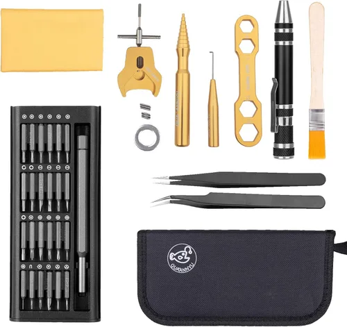 Vista 5 de QUA'ANNYU Fishing Reel Maintenance Kit, Professional Fishing Reel Care & Repair Tool Set with 24/30/38-in-1 Screwdriver Set
