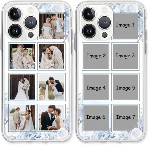 Vista 9 de CUBICER Fundas para teléfono con fotos personalizadas para parejas, protector transparente impermeable para marido y esposa, funda transparente