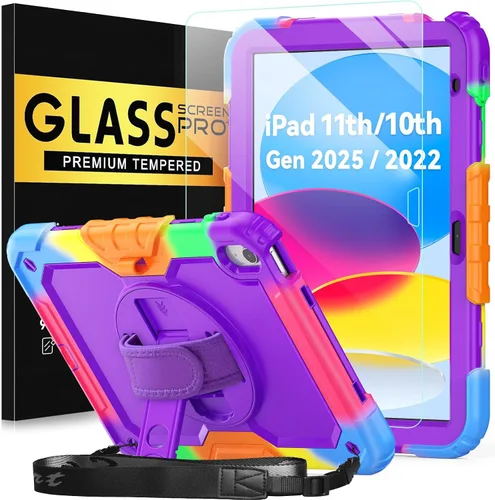 Vista 23 de BLOSOMEET Bonita funda para iPad de 9ª generación 2021 de 10.2 pulgadas con protector de pantalla de vidrio templado y soporte para bolígrafo, funda