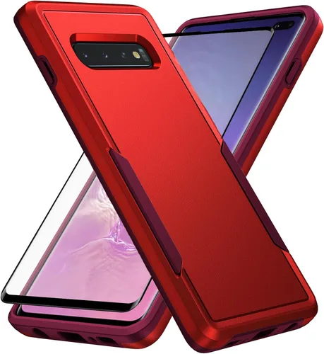 Vista 9 de Asuwish Funda para teléfono Samsung Galaxy S10 Plus con protector de pantalla y delgada híbrida de cuerpo completo, accesorios para celda protectora