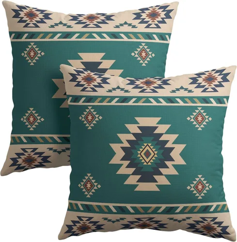 Vista 41 de Fundas de cojín decorativas con temática de verano náutica costera de 12 x 12 pulgadas, juego de 2 fundas de cojín de color aguamarina azul verdoso